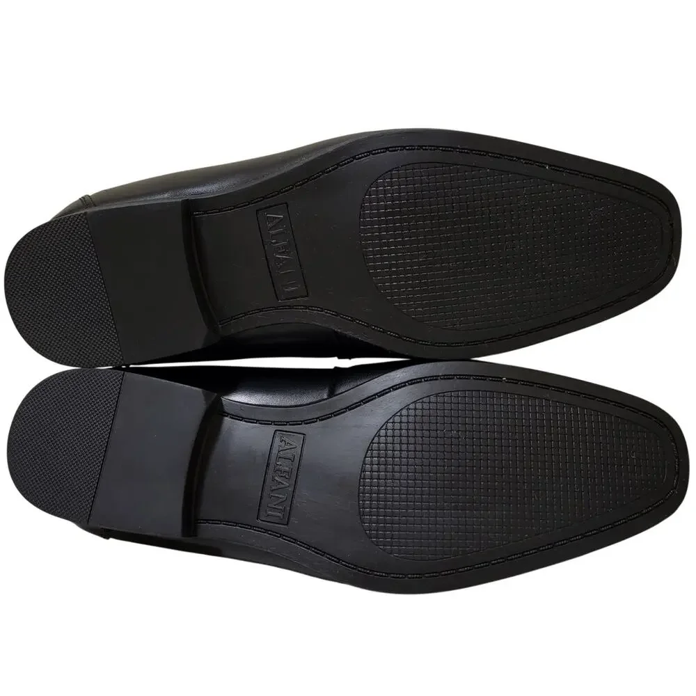 Alfani Men Otis Slip On Horse Bit Loafers Size US 13M Black Faux Leather